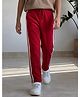 Lil Tomatoes Cotton Looper Knit Side Taped Pants - Cranberry