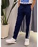 Lil Tomatoes Cotton Looper Knit Side Taped Pants - Navy