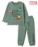 Bonfino Marvel 100% Cotton Interlock Knit Full Sleeves T-Shirt & Pyjama Night Suit with Spider Man Print - Green
