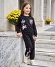 Laughing kids Cotton Jersey Knit Full Sleeves Abstract Printed Track Suit - Black
