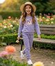 Laughing kids Cotton Jersey Knit Full Sleeves Bear Printed Track Suit - Purple