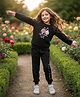 Laughing kids Cotton Jersey Knit Full Sleeves Birds Printed Track Suits - Black