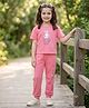 Laughing kids Cotton Jersey Knit Half Sleeves Bunny Printed Tee & Joggers Set - Peach