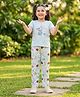 Laughing kids Cotton Jersey Knit Half Sleeves Donut Printed Tee & Pajama Set - Light Blue