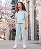 Laughing kids Cotton Jersey Knit Half Sleeves Dolphin Printed Tee & Pajama Set - Sky Blue