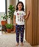 Laughing kids Cotton Jersey Knit Half Sleeves Beautiful Text  Printed Tee & Pajama Set - White & Navy Blue