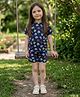 Laughing kids Cotton Jersey Knit Half Sleeves Alphabets Printed Coordinating Tee & Shorts Set - Navy Blue