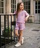 Laughing kids Cotton Jersey Knit Half Sleeves Bear Printed Tee & Shorts Set - Pink