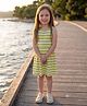 Laughing Kids Cotton Jersey Knit Sleeveless Striped Dress - Green