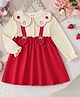Mark & Mia 100% Cotton Winter Frocks with Full Sleeves and Strawberry Applique in Red for 4-5 Years