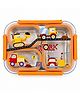 ZQBIEE, this is a leak-proof lunch box for children at school. It features a safe stainless steel and plastic interior that keeps food fresh- Orange