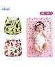 Bubzii Baby Gift Set ,2 Reusable Cloth Nappies with 1 Removable Microfiber Insert & Waterproof Changing Sheet , Adjustable, Washable, Leak-Proof , Baby Boys & Girls