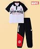 Honeyhap Marvel Single Jersey Knit Half Sleeves T-Shirts & Joggers Set with Text Print - Red