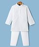 Bow & Tie Full Sleeves Floral Motifs Embroidered Kurta Pyjama Set - White