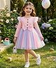 FOSTRIC Cotton Blend Knit Full Sleeves Bow Applique Detailed Dress - Pink