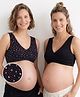 Bella Mama Cotton Blend Knit Sleep Bra With Polka Dot Print Pack of 2 - White & Pink