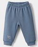 Little Kangaroos Fleece Knit Full Length Pajama with Bear Hugs Print in Royal Blue