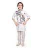 Earth Conscious Silk Woven Full Sleeves Solid Kurta & Pyjama Set With Floral Embroidered Jacket - White