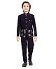 Earth Conscious Blended Woven Full Sleeves Floral Embroidered Jodhpuri Set - Wine