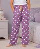 Kiddopanti Cotton Knit Unicorn Printed Pajamas - Magenta Purple