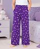 Kiddopanti Cotton Knit Floral Printed Pajamas - Purple