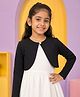 Kiddopanti Fleece Knit Full Sleeves Solid Shrug - Black