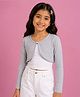 Kiddopanti Fleece Knit Full Sleeves Solid Shrug - Grey Melange