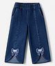 Little Kangaroos 100% COTTON Denim Full Length Jeans with Bow Applique - Navy Blue