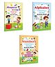 Alphabet, Numbers and Shapes & Colours  Colouring & Sticker Activity Book :- creative alphabet tracing workbook, number shape sticker fun, colourful preschool activity book | Pack of 3