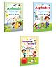 Alphabet, Animals and Shapes & Colours  Colouring & Sticker Activity Book :- creative alphabet tracing workbook, fun animal colouring stickers, shapes and colours activity book | Pack of 3
