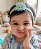 Aye Candy Stones Embellished Floral Applique Detailed Headband - Blue