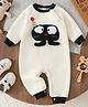Mark & Mia Winter Wear Full Raglan Sleeves Romper with Animal Patch - Cream