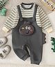 Mark & Mia Cotton Mixes Winter Wear Full Sleeves Romper with Stripes & Hippo Applique - Grey