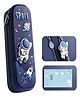 SCHOOLISH Double Layer Space Pencil Case 3D Cover Eva Space Astronaut Theme Large Capacity Pencil Zipper Pouch Bag Compass School Organizer Students Kids - PACK OF 1- COLOR BLUE