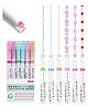 SCHOOLISH Linear Roller Pen Set Set of 6 Pattern Highlighter Magic Border Pen with 6 Colors for Journaling, Scrapbooking, Note Taking & Creative Decoration- PACK OF 1- COLOR MAY VARY