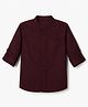 Pine Kids 100% Cotton Woven Solid Shirt with Full Sleeves in Maroon