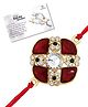 Genius Box Fancy Maroon Crystal Designer Rakhi with Red Thread for Raksha Bandhan Celebration