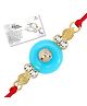 Genius Box Premium Sky Blue Stone Rakhi for Brother Designer Rakhi