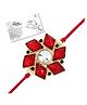 Genius Box Handmade Floral Crystal Stone Rakhi Red Designer Rakhi for Brother