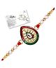Genius Box Designer Rakhi with Red Green Stone and Pearl Beads
