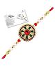 Genius Box Traditional Rakhi with Red Stone, Pearl Beads & Red Thread for Brother
