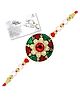 Genius Box Designer Rakhi with Red Stone & Pearl Beads for Brother