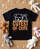 YO!4U Cotton Knit Half Sleeves Cutest Of Cute Text Printed Tee - Black