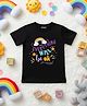YO!4U Cotton Knit Half Sleeves Everything Will Be Okay Text  Printed Tee - Black