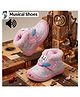 Binos Bunny Applique & Plush Detailed Velcro Closure Musical Shoes - Pink