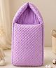 GRASPING FINGERS Baby Sleeping Bag for Newborn , Soft Minky Dotted Hooded Sleep Sack with Zipper , Wearable Swaddle Wrap Blanket for Infants Boys Girls , 0-6 Months (Purple)
