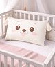 Mi Arcus Soft 100% Cotton Filling 100% Polyester Adorable Dog Face Printed Pillow- Cream