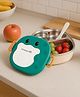 Mi Arcus Portable Cute Animal Themed Lunch Box with 3 Compartments & Spoon - Green