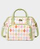 Mi Arcus Check Design 2 in- 1 Maternity Diaper Bag Convertible Handbag - Green & Pink