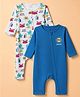 Babyhug 100% Cotton Interlock Knit Full Sleeves Printed Rompers Pack of 2 - Blue